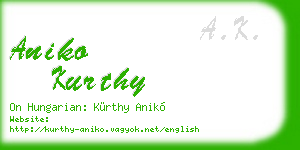 aniko kurthy business card